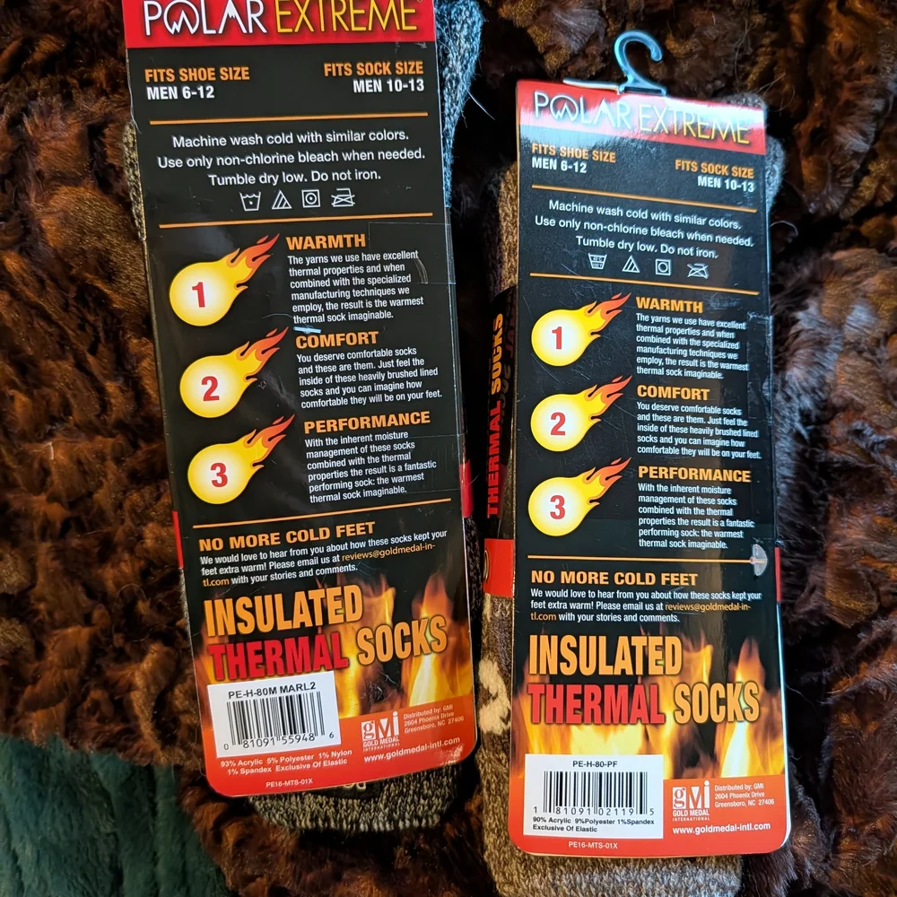 Thermal Socks - Gray and White - Picture 2 of 2